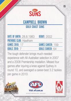 2011 Select AFL Champions #85 Campbell Brown Back